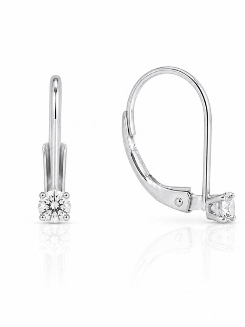 NWT Valerie Round Leverback Earrings // Sterling Silver + CZ